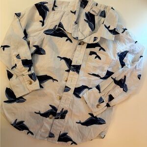 Old Navy Navy Blue Whale Print Shirt